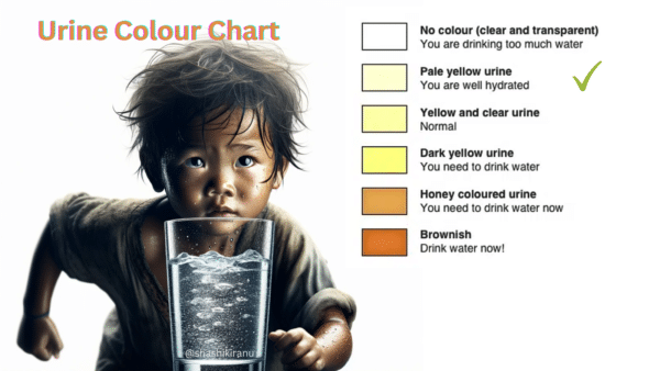 how much water to drink? Urine colour chart